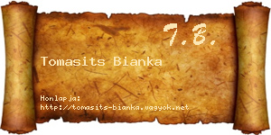 Tomasits Bianka névjegykártya
